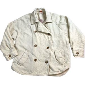 Free People oversized cotton cream shirt jacket